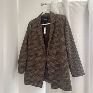 Brand New Madewell brown plaid Blazer